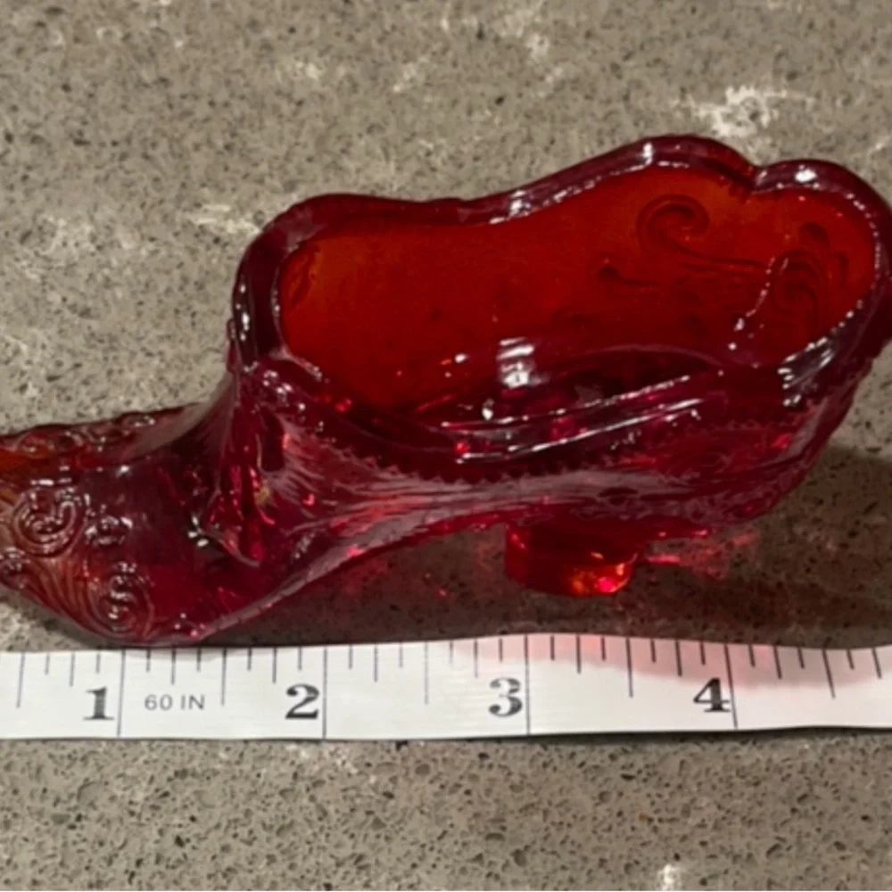Fenton Ruby Red Glass Slipper - Picture 6 of 8